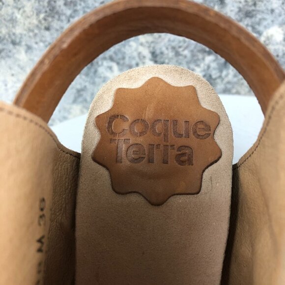 Coque Terra Women's Size 36 Sanne Brown Tan Leather Open Toe High Heel Sandals - Picture 12 of 14